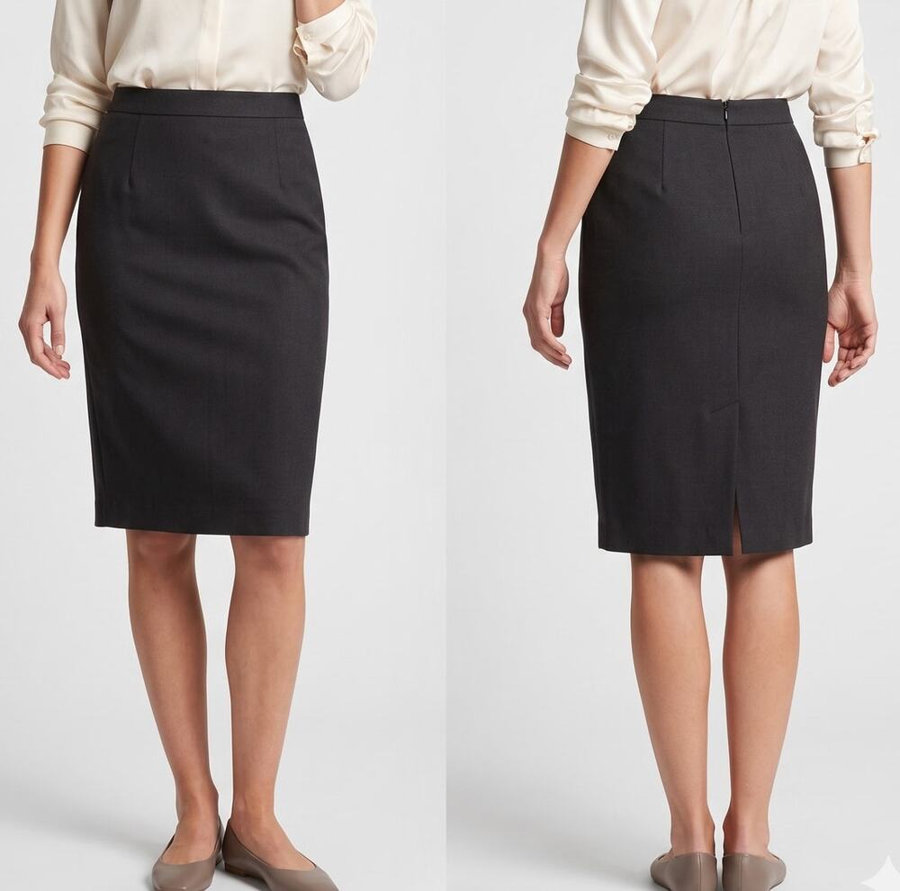 Calvin Klein Womens Size 10 Black Pencil Skirt Poly Blend and Lined Dry Clean